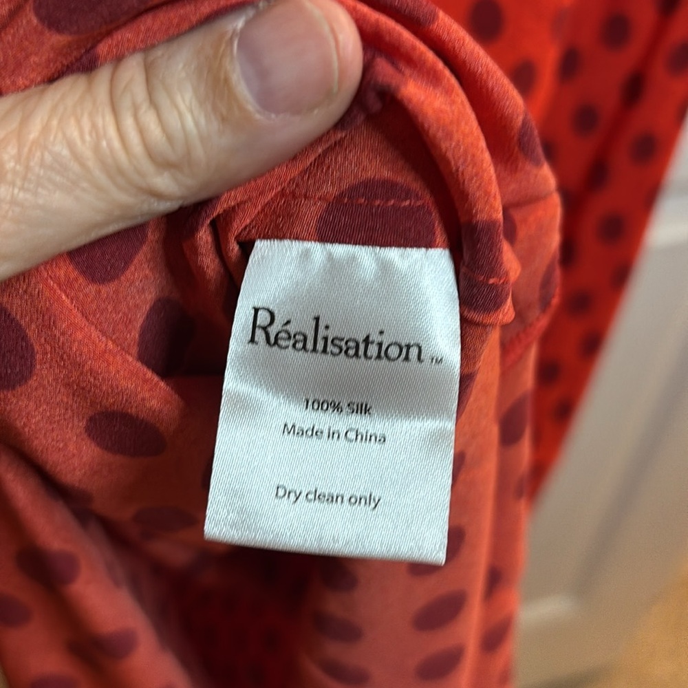 NWT REALISATION The Allegra Silk Polka Dot Maxi Dress in Aura (red) sz XS - Picture 9 of 12